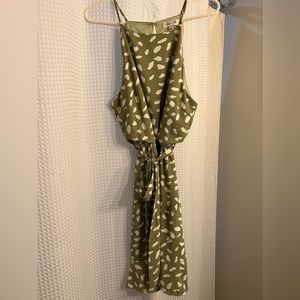 She + Sky Wrap Dress, Size L, Color: Green & White